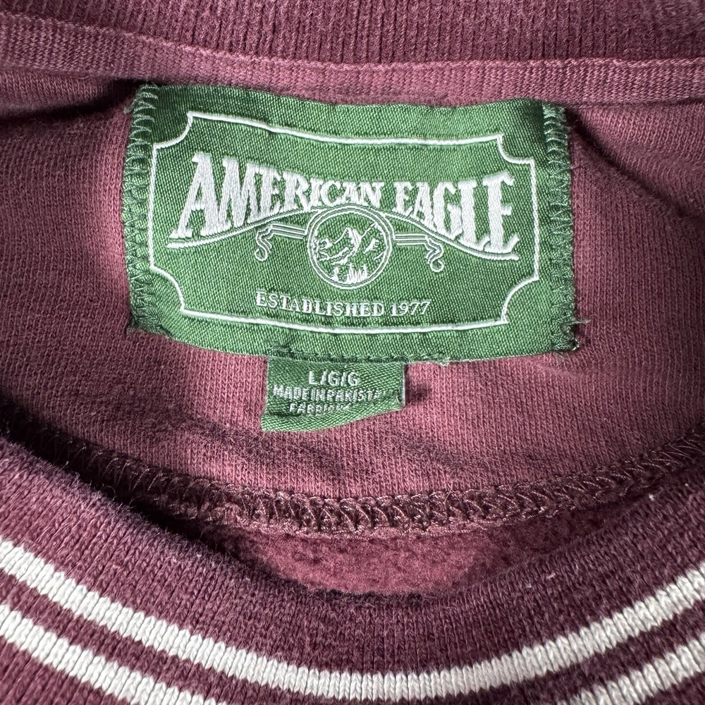 Vintage American Eagle Outfitters Mens Large Maroon Crewneck Sweater - Picture 3 of 8